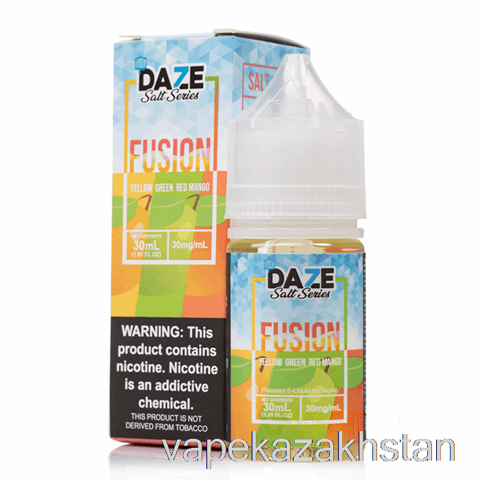 Vape Kazakhstan ICED Yellow Green Red Mango - 7 Daze Fusion Salt - 30mL 50mg